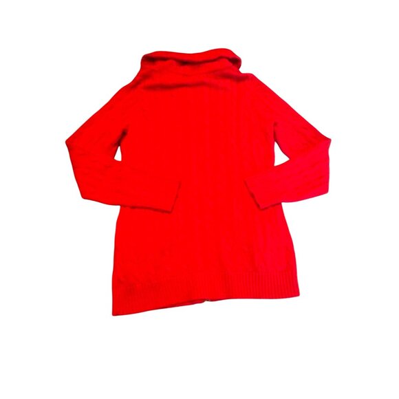 Ralph Lauren Red Cable Knit Cardigan Sweater Buckle Pockets M Equestrian - Picture 5 of 5